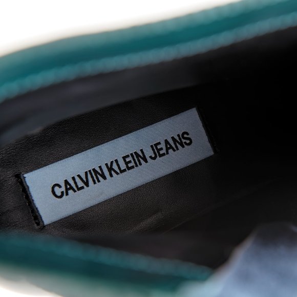 Calvin Klein Jeans Bottle Green "Alden" Box Calf Men's Western Zip Boots NEW! - Picture 12 of 14